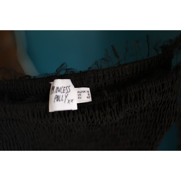 Princess Polly Dresse The Ruben Mesh Black Dress Size 8 - Picture 5 of 9